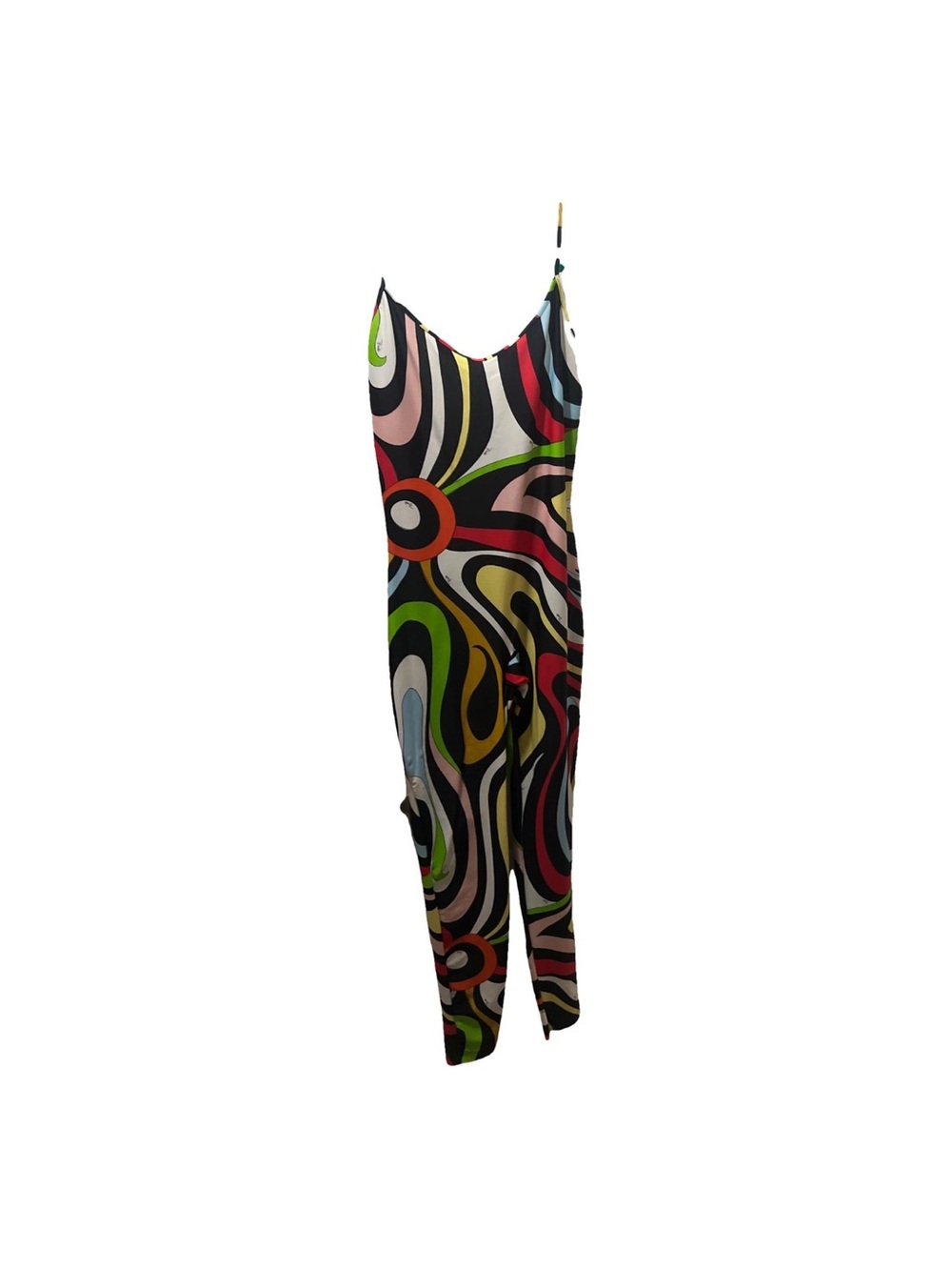 Emilio Pucci Multicolor Swirl-Print Spaghetti-Strap Jumpsuit